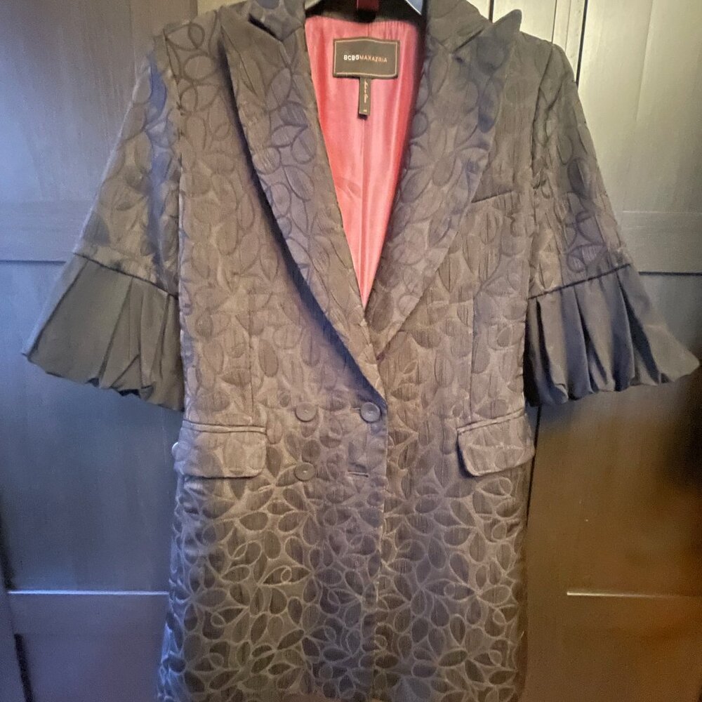 BCBG Black Blazer Jacket with Ruffled Sleeves (Size XS)
